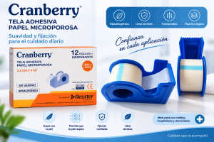 Tela adhesiva microporosa Cranberry 2,5 cm x 9 m hipoalergénica