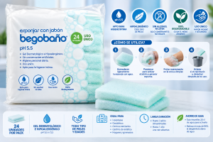 Esponjas jabonosas desechables para higiene corporal pack 24 unidades