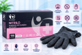 Guantes de nitrilo negro sin polvo caja 100 unidades