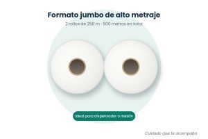 Rollos de toalla de papel industrial jumbo vistos desde arriba